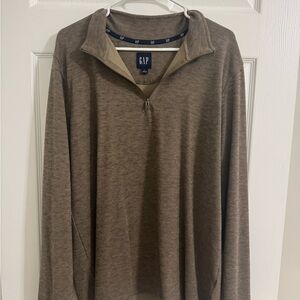 GAP Taupe Quarter-Zip Sweater